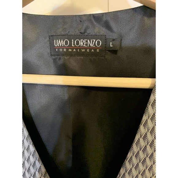 Umo Lorenzo Formal Wear Men’s Sz L Vest Silver Black - Picture 2 of 6